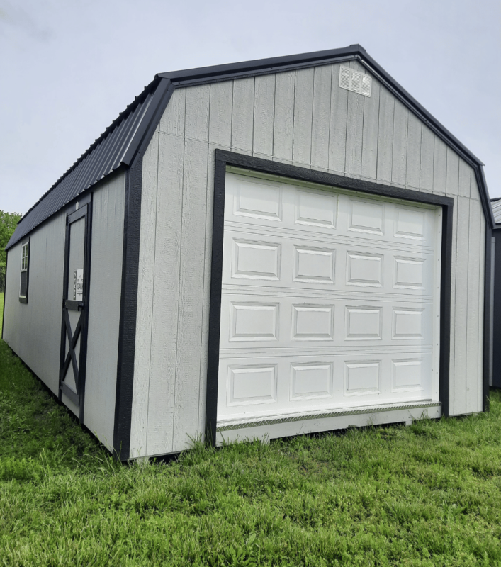 Outer view of lofted garage.