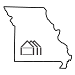 Black missouri portable buildings logo