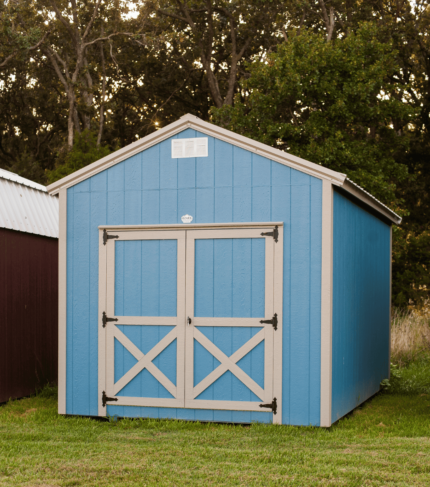 One of our blue utility sheds