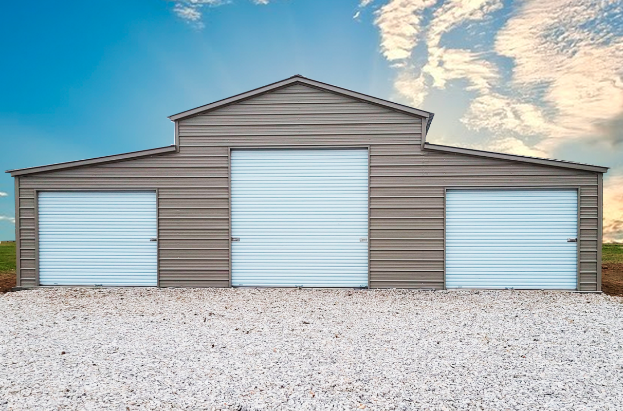 outside look at the front of a metal ag building