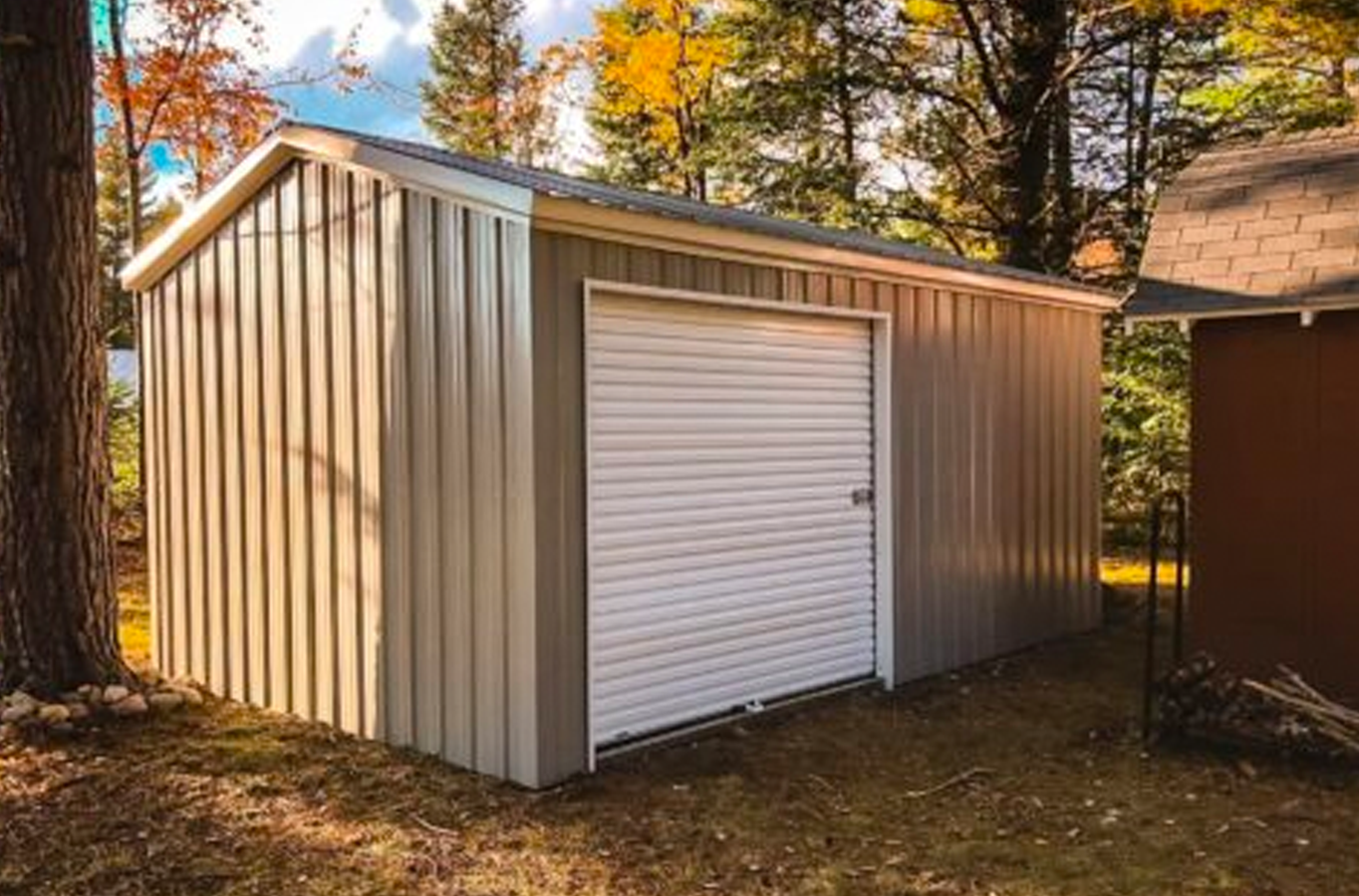 outside view of a gray metal building