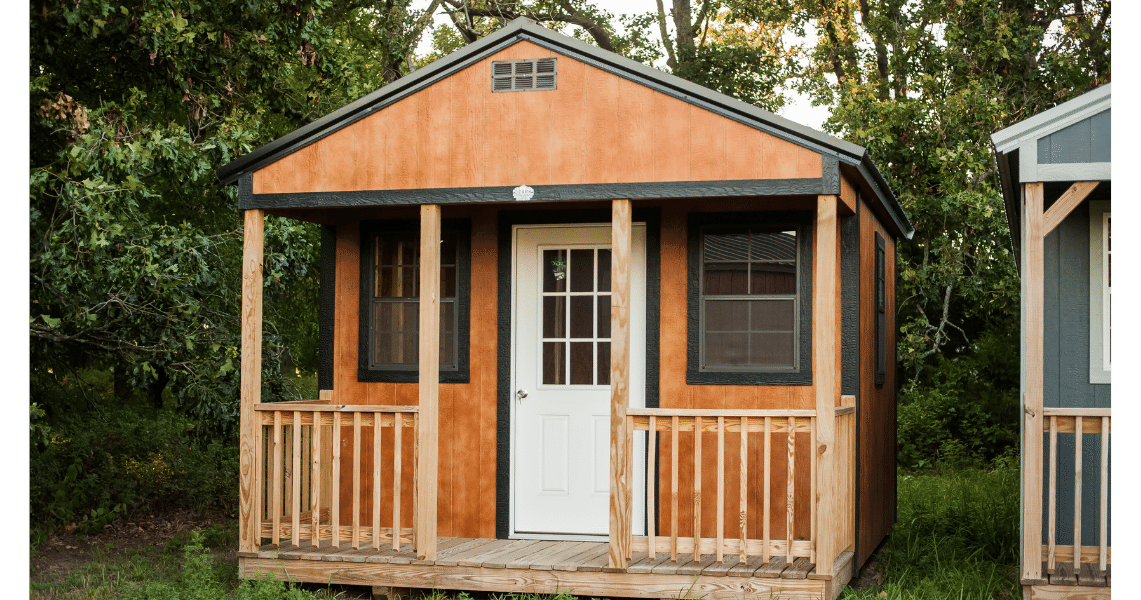 brown cabin at Missouri Portable Buildings